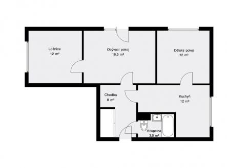 Prodej bytu, 3+1, 64 m²