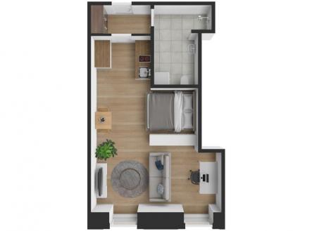 Pronájem bytu, 1+kk, 35 m²