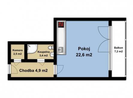 Pronájem bytu, 1+kk, 33 m²