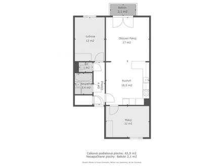 Prodej bytu, 3+kk, 68 m²