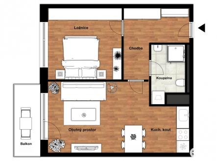 Prodej bytu, 2+kk, 55 m²