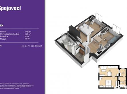 Prodej bytu, 2+kk, 50 m²