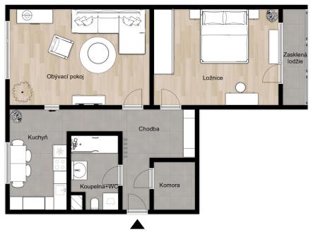 Pronájem bytu, 2+1, 73 m²
