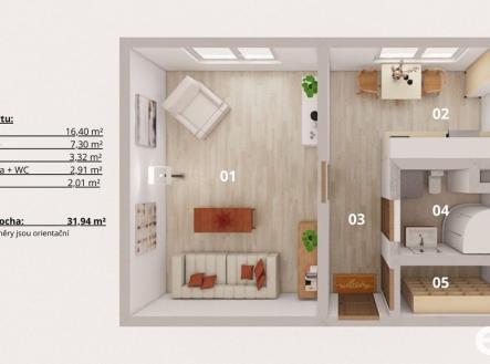 Prodej bytu, 1+1, 35 m²