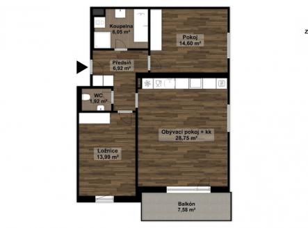 Prodej bytu, 3+kk, 81 m²