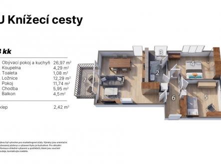 Prodej bytu, 3+kk, 69 m²