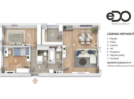 Prodej bytu, 3+1, 67 m²