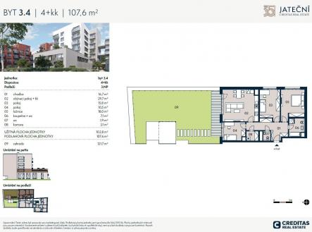 Prodej bytu, 4+kk, 108 m²