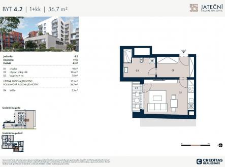 Prodej bytu, 1+kk, 37 m²