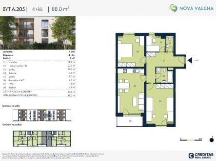 Prodej bytu, 4+kk, 88 m²