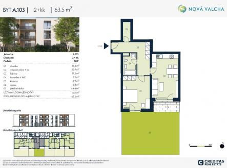 Prodej bytu, 2+kk, 64 m²
