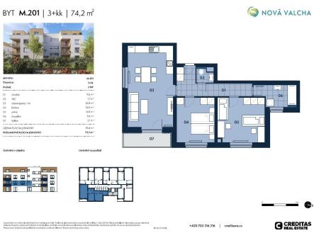 Prodej bytu, 3+kk, 74 m²