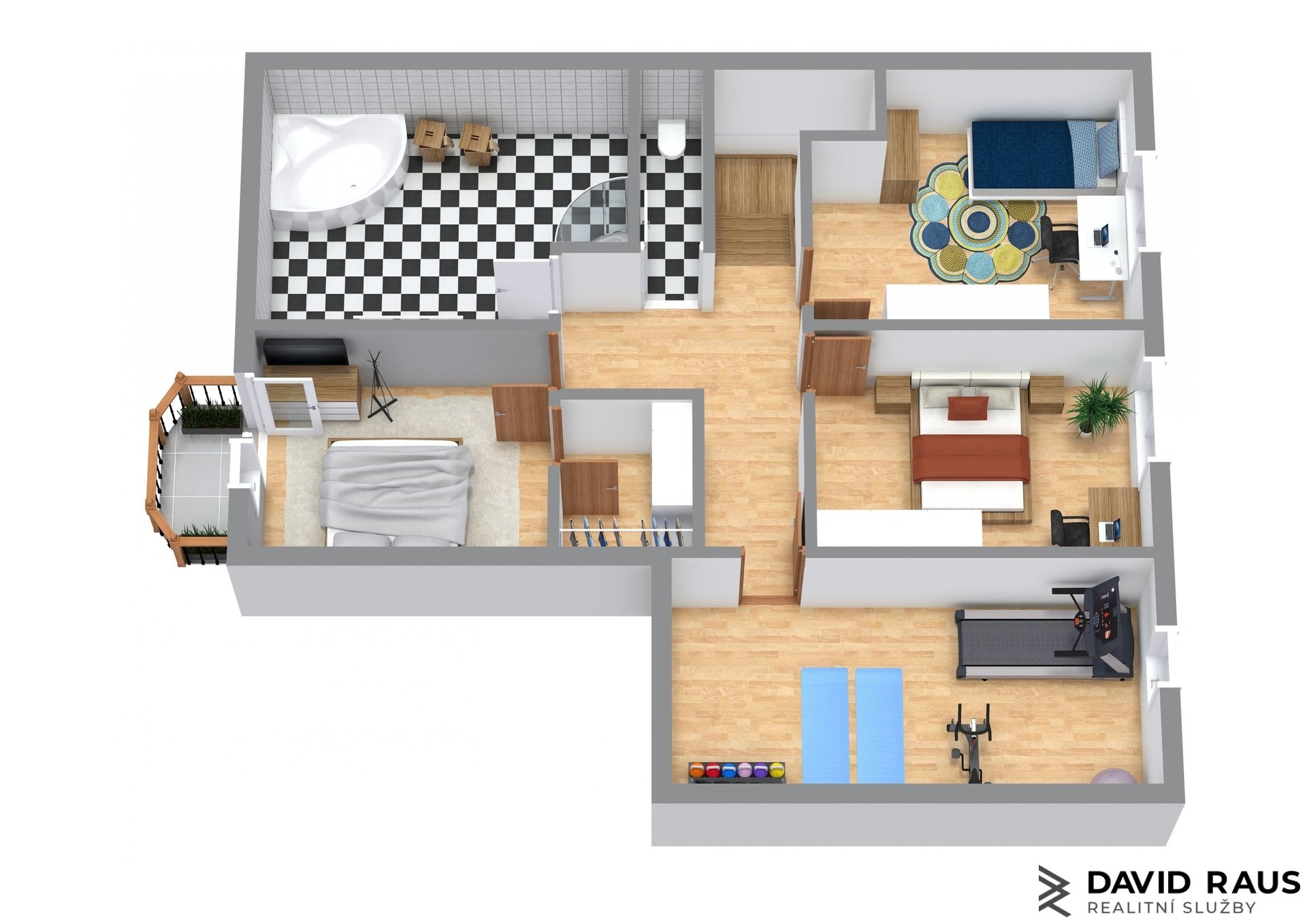 Rajhrad - 2. Floor - 3D Floor Plan