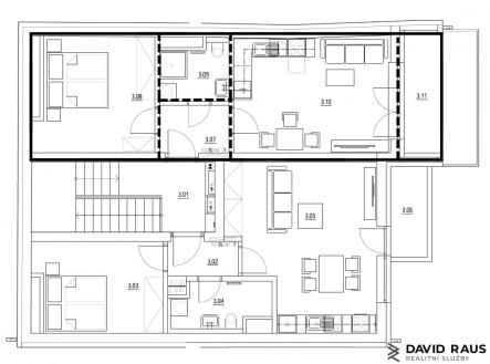 Prodej bytu, 2+kk, 49 m²