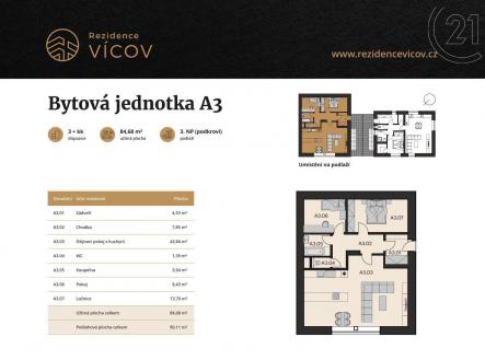 Prodej bytu, 3+kk, 84 m²