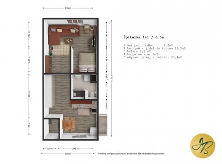 Prodej bytu, 1+1, 50 m²