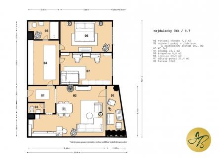 Prodej bytu, 3+kk, 117 m²