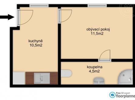 Pronájem bytu, 2+kk, 27 m²