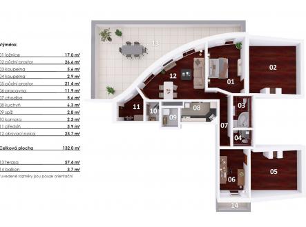 Prodej bytu, 3+kk, 139 m²
