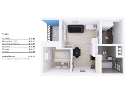 Prodej bytu, 2+kk, 38 m²