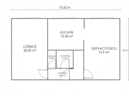 Prodej bytu, 2+1, 58 m²