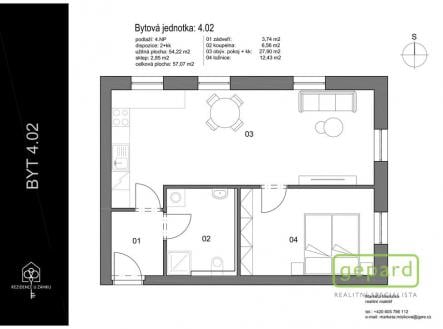 Prodej bytu, 2+kk, 57 m²