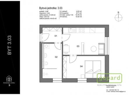 Prodej bytu, 2+kk, 44 m²