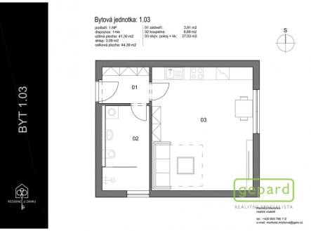 Prodej bytu, 1+kk, 43 m²