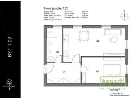 Prodej bytu, 2+kk, 52 m²