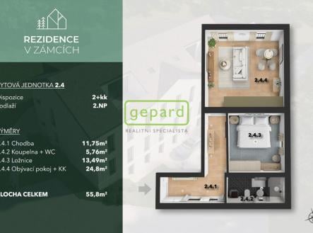 Prodej bytu, 2+kk, 55 m²