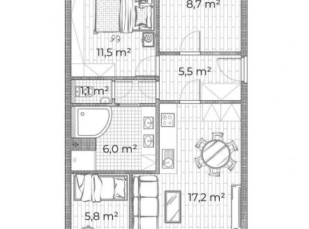 Prodej bytu, 4+kk, 65 m²