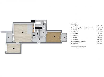 Pronájem bytu, 3+kk, 86 m²