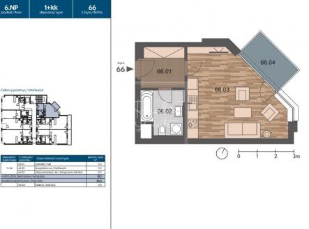 Pronájem bytu, 1+kk, 34 m²