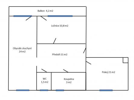 Prodej bytu, 3+kk, 75 m²