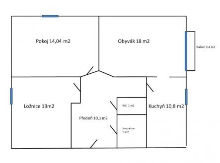 Pronájem bytu, 3+1, 75 m²