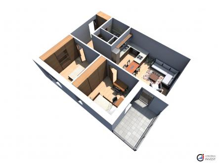 Prodej bytu, 3+kk, 72 m²