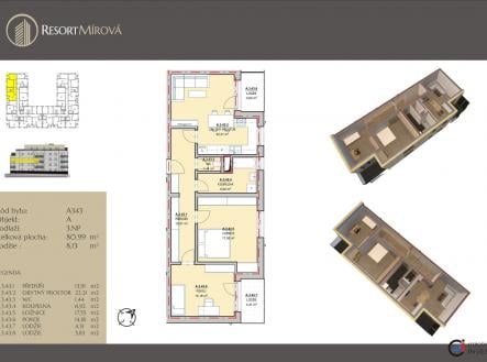 Prodej bytu, 3+kk, 89 m²