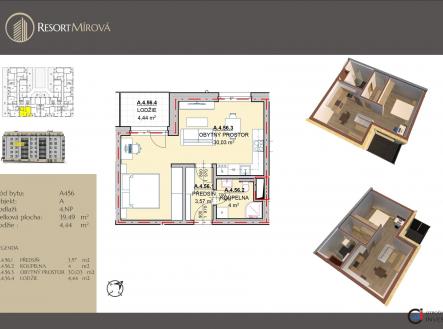 Prodej bytu, 1+kk, 44 m²