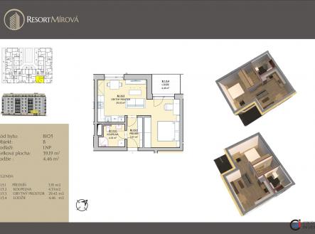 Prodej bytu, 2+kk, 44 m²