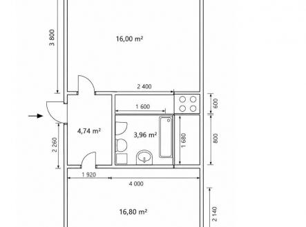 Prodej bytu, 2+kk, 36 m²