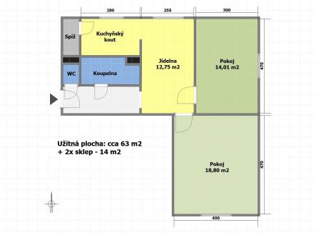 Prodej bytu, 3+kk, 63 m²