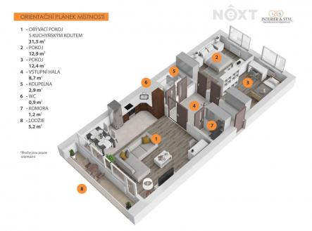 Pronájem bytu, 3+kk, 78 m²