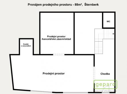 Pronájem obchodní prostor, 88 m²