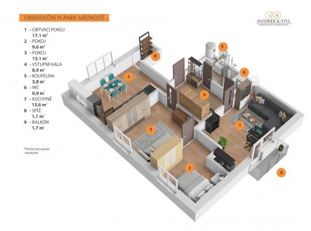 Prodej bytu, 3+1, 69 m²