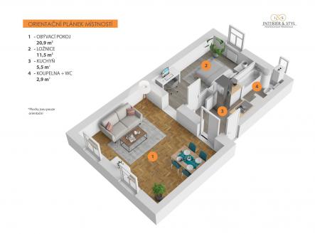 Prodej bytu, 2+kk, 40 m²