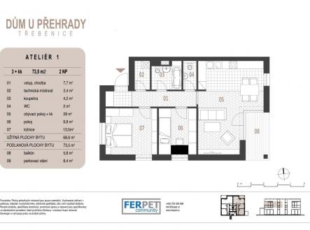 Prodej bytu, 3+kk, 74 m²