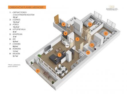 Prodej bytu, 3+kk, 77 m²