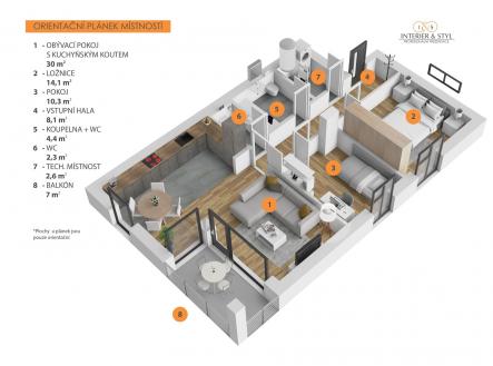 Prodej bytu, 3+kk, 73 m²