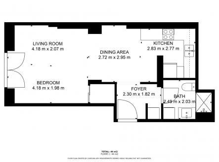 Prodej bytu, 1+kk, 43 m²