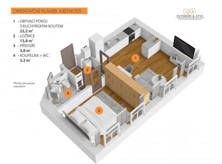 Prodej bytu, 2+kk, 44 m²
